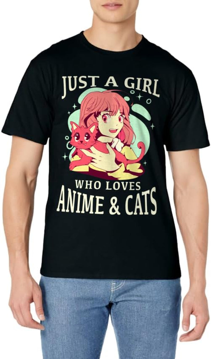 Just a Girl Who Loves Anime and Cats. Anime Merch Anime Girl T-Shirt